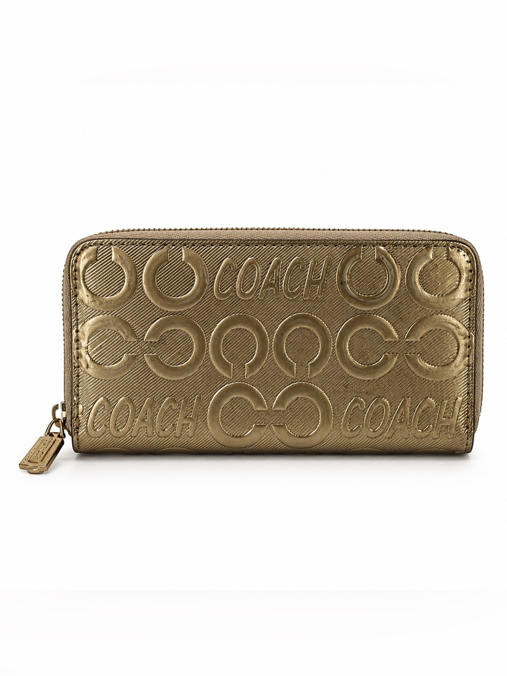 Coach Op Art Zip Gold Wallet